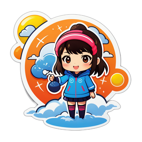 カスミ・モリの天気予報ステッカー