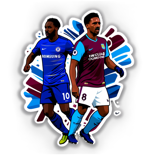 Kibandiko cha Abstract Kinachowakilisha Aston Villa na Chelsea