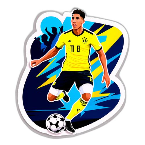 Achraf Hakimi Dribbling Sticker