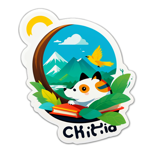 Наклейка с логотипом Chita.ru и элементами местной культуры