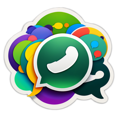 Adesivo Trendy WhatsApp con Bolle di Chat Colorate