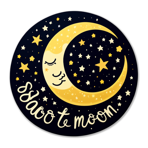 Unlock Your Dreams: 'Shoot for the Moon' - The Celestial Sticker You Need!