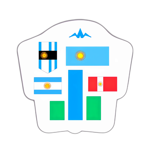 Gráfico de Indicador de Riesgo País con Banderas Argentinas y Símbolos Financieros