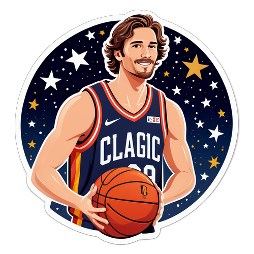 Isang Ilustrasyon ni Cooper Flagg sa Isang Estilong Sports Jersey