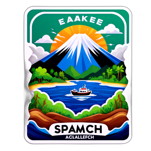 Stiker Alam Indah Aceh dengan Pesan Keamanan Gempa