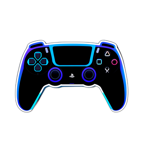 未来的なプレイステーション5とそのコントローラーのシルエットデザイン