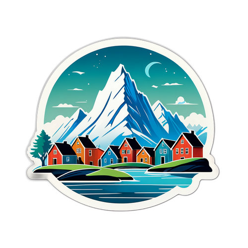 Пейзаж Гренландии с уникальной городской архитектурой в современном стиле