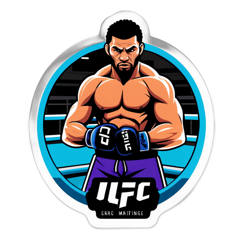 UFC 파이터의 강렬한 포즈 스티커
