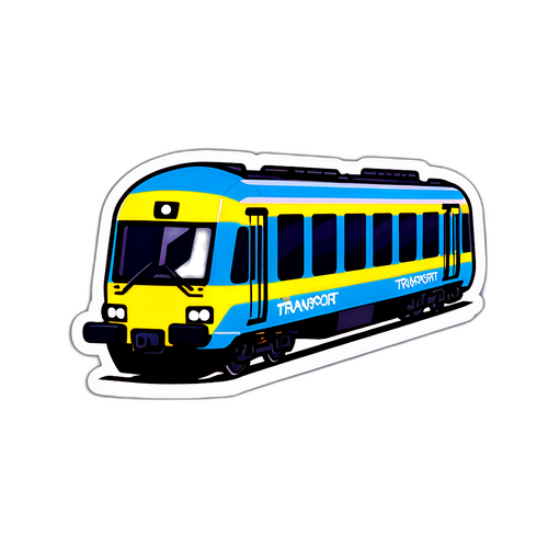 Een moderne trein sticker met boodschap 'Vervoer voor iedereen!'