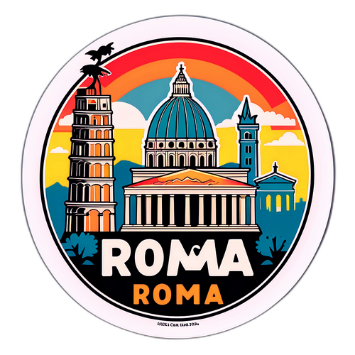 रोमा शहर का विंटेज़ स्टिकर