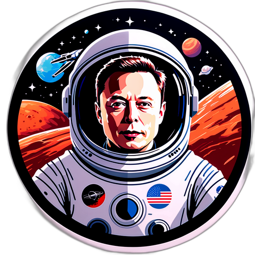 Elon Musk űrhajós matricája