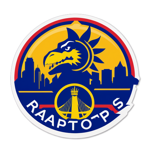 Logo ng Toronto Raptors at Silweta ng Golden State Warriors