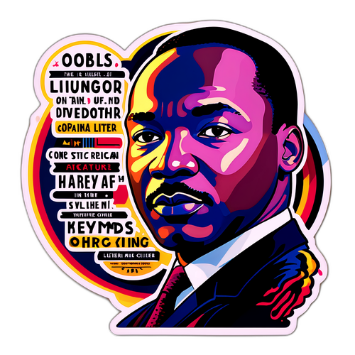 Artystyczny naklejka z Martinem Lutherem Kingiem Jr.