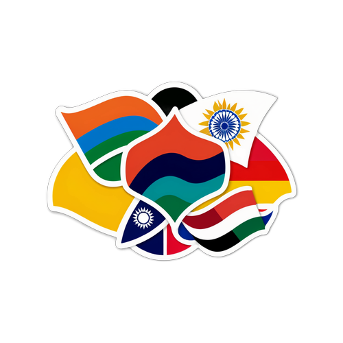 BRICS諸国の旗を組み合わせたデザイン