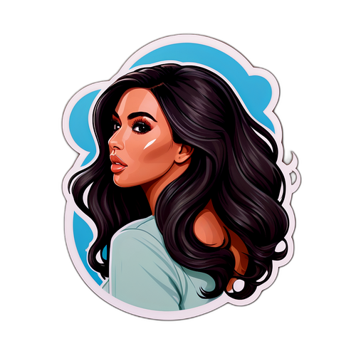 Kim Kardashian posztjai az iPhone-ján, a szélben fújó haja, egy szürreális vízióban