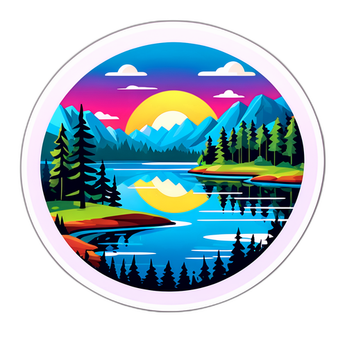 Instagram-logo yhdistettynä suomalaisen kesämaiseman kanssa