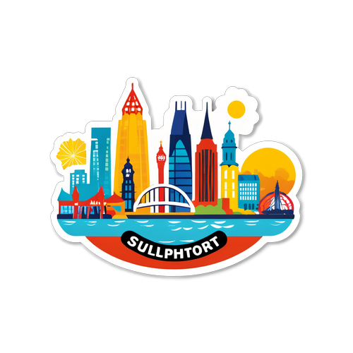 Uncover the Charm of Southport: A Whimsical Skyline Sticker You'll Want to Collect!