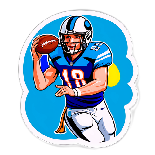 Autocollant représentant un joueur de football américain en action