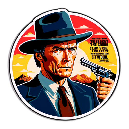 Conception d'un autocollant de Clint Eastwood avec une citation célèbre