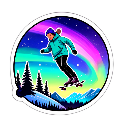 Drømmende nattehimmel med nordlys