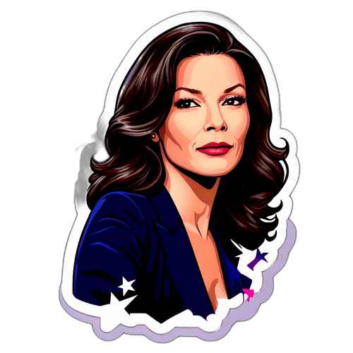 Autocolant cu Catherine Zeta-Jones în fundal de Hollywood