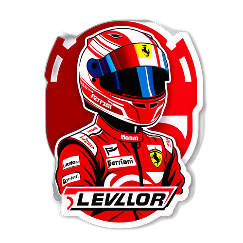 Stiker Charles Leclerc dalam Sut Perlumbaan