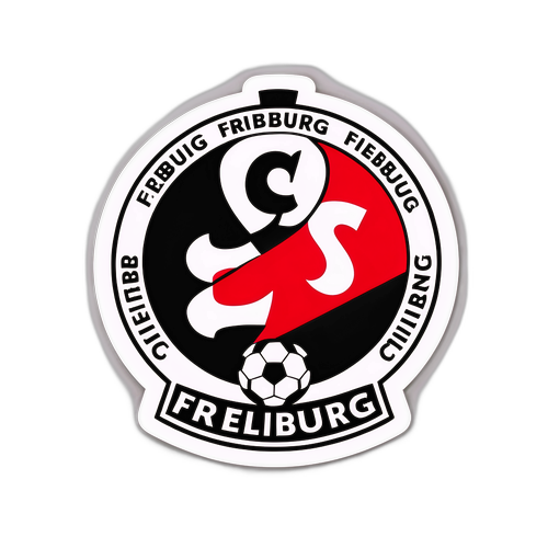 SC Freiburg Logo ile Atletik Figür Sticker Tasarımı
