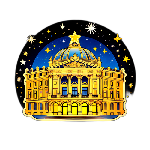 Illustration stylisée de l'Opéra Garnier de nuit