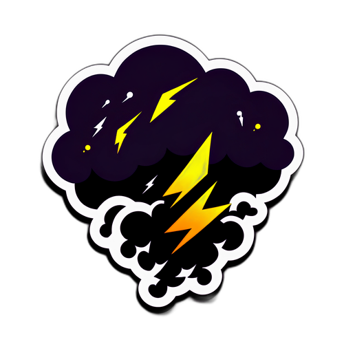Biểu tượng bão với mây đen và sét