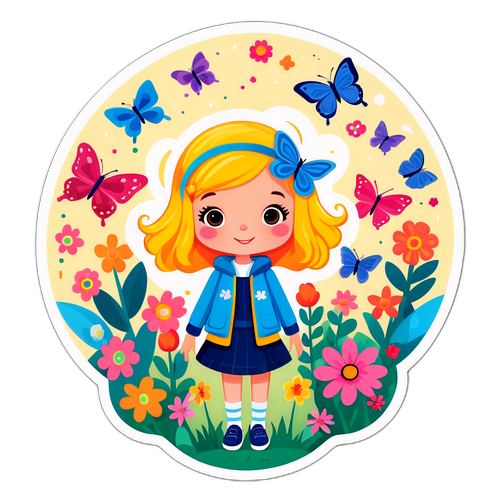 En charmerende sticker af Sofie Bardrum i naturen