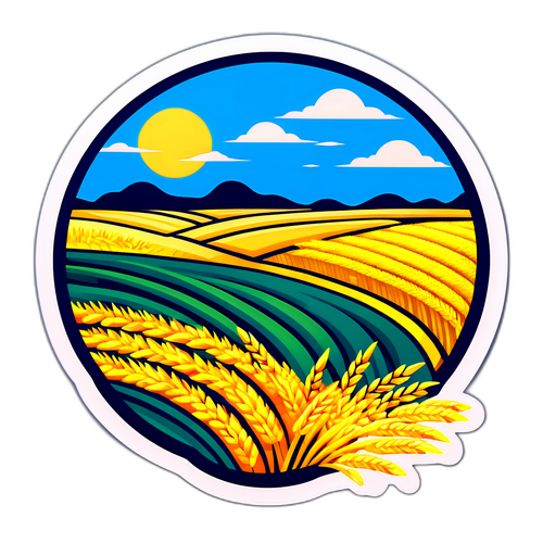 稻田丰收的景象