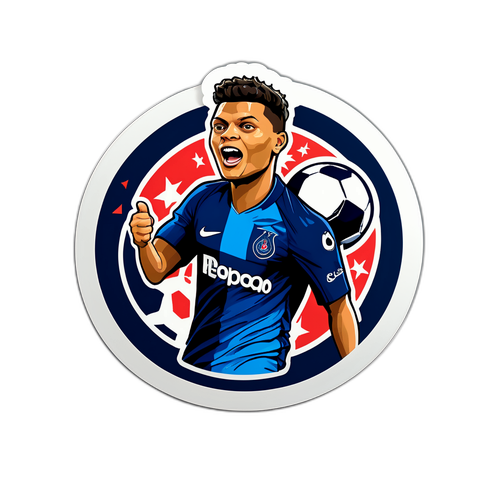 Design d'un autocollant inspiré de Thiago Silva lors d'un match de football