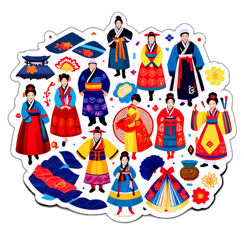 전통 한국 의상 스티커