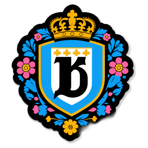 Stiker Bergambar Lambang Club Brugge KV dengan Pola Bunga Berwarna