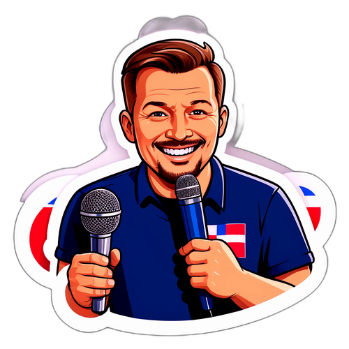 Samolepka Martina Písaříka s mikrofonem
