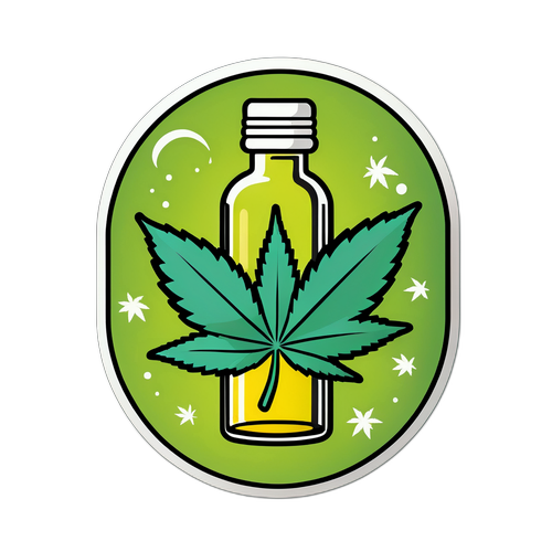 Ulei de CBD cu frunze de cannabis