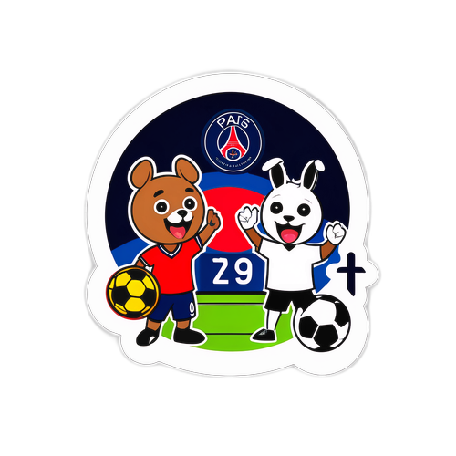 Masayang Sticker ng PSG at Tottenham Mascots