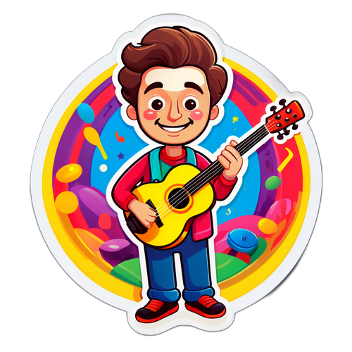 Adesivo divertente del musicista Facchinetti