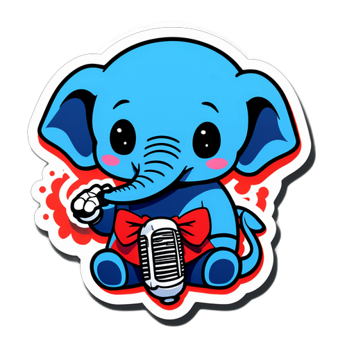 象のキャラクターステッカー