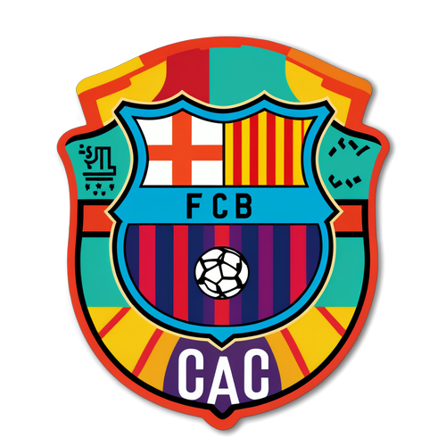 Pelekat Sporty Pertandingan Barcelona dan Valladolid