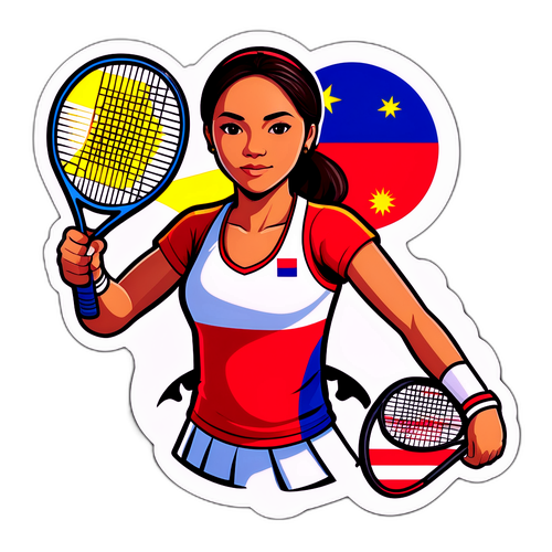 Sticker ni Alexandra Eala na may Raketang Tennis