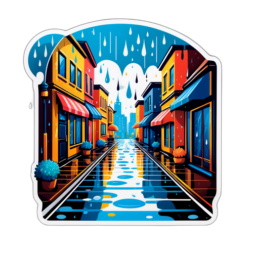 雨天街景貼紙