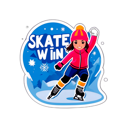 Motiverande klistermärke med 'Skate to Win'