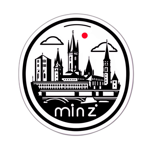 Minimalistisk klistremerke av Mainz