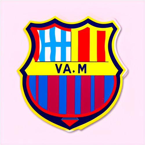 FC Barcelona Logo Aufkleber mit "Vamos Barça!"