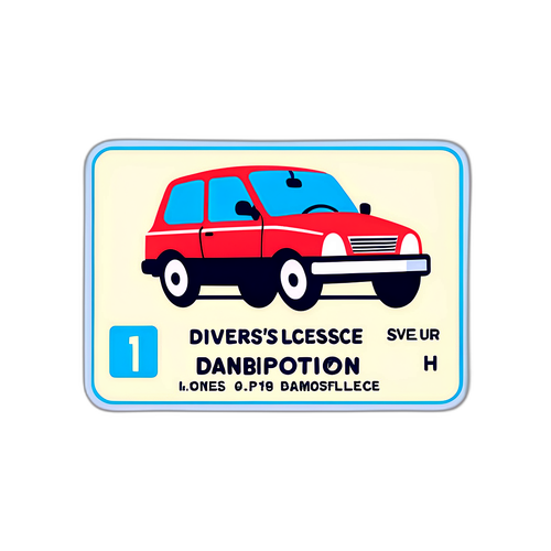 Autocollant en forme de permis de conduire français