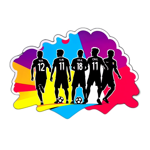 A Barca Csapat Siluettje Győzelmi Pillanatokban