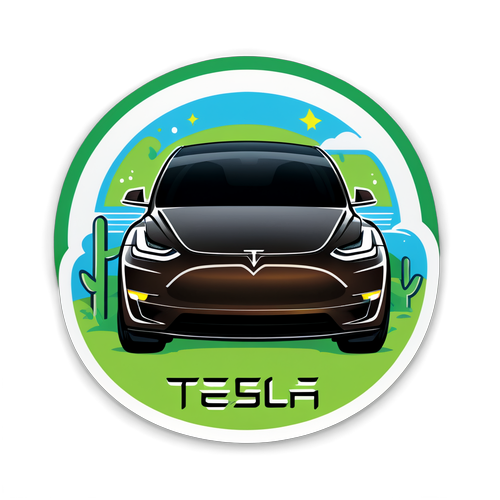 Futuristisk Tesla Model Y Klistremerke