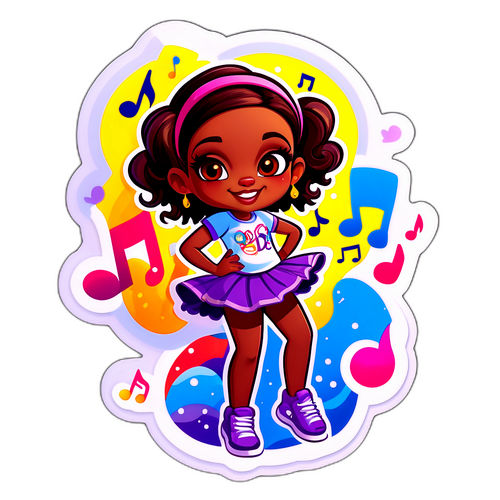 Un sticker de Tamara Bella en una pose divertida