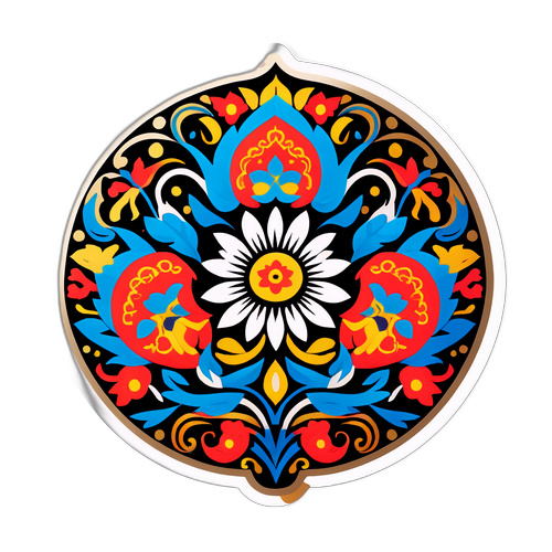 Kürt Kültürü Motifleriyle Süslenmiş Sticker